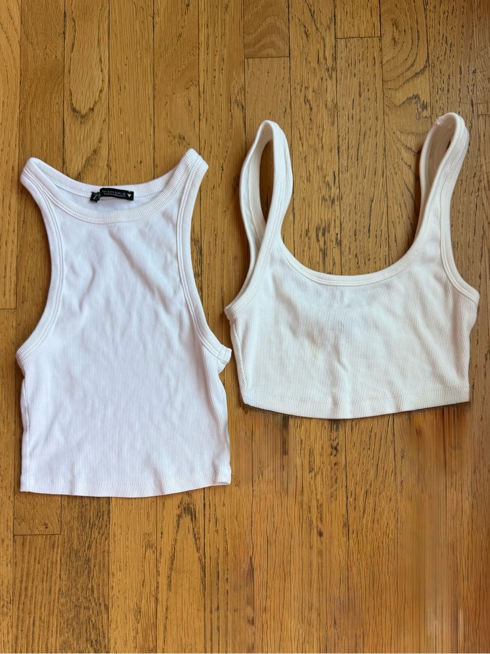 SET OF 2 | Zara cropped white tanks bundle